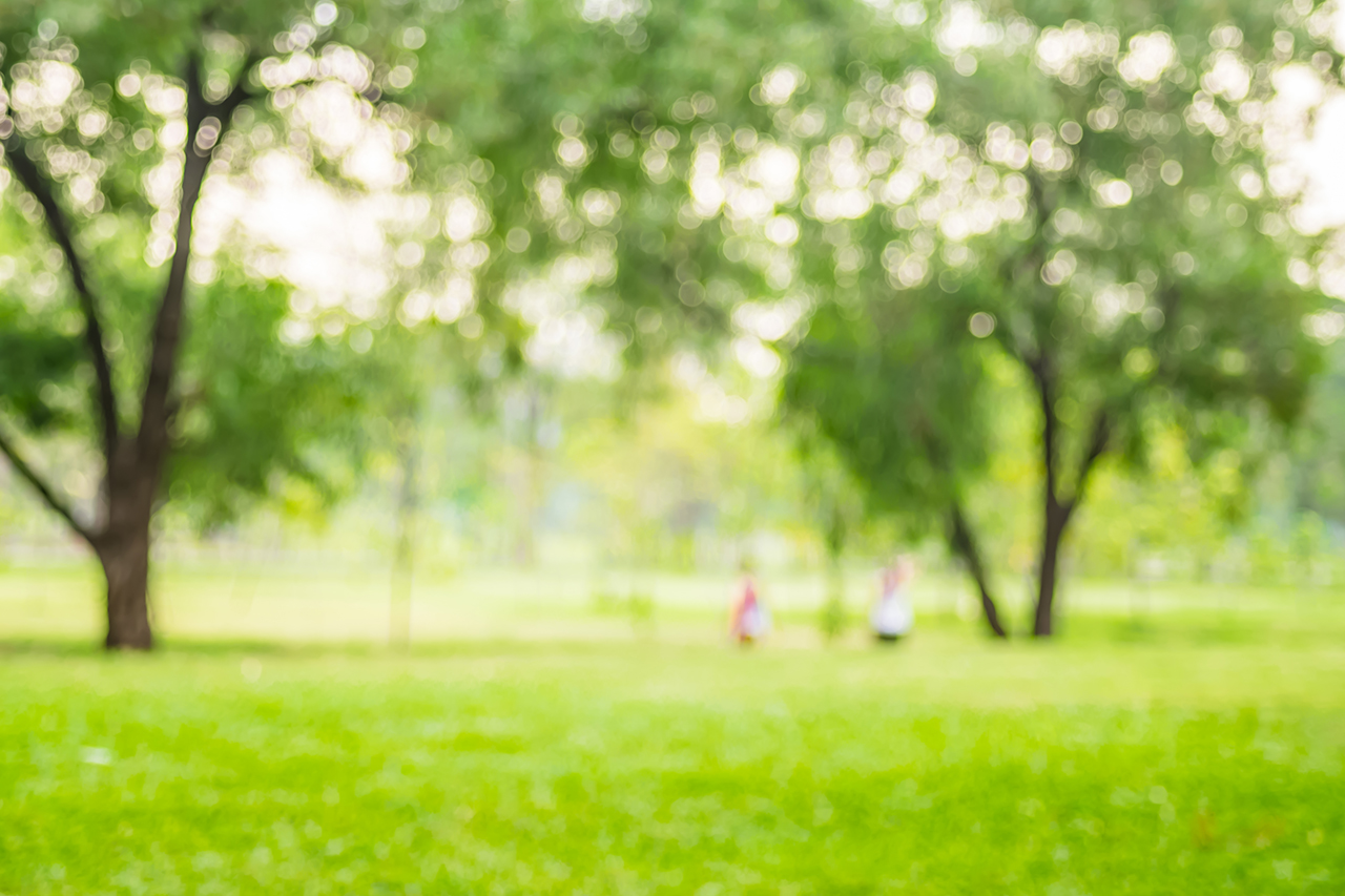 People-exercise-at-green-park-with-bokeh-ligh